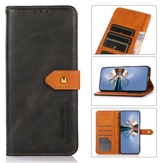 KHAZNEH Dual-color Cowhide Texture Flip Leather Phone Case, For iPhone 15, For iPhone 14 Max, For iPhone 14, For iPhone 14 Pro, For iPhone 14 Pro Max