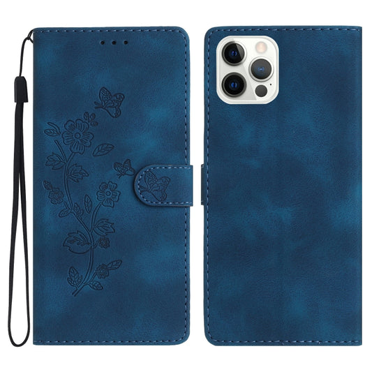 Flower Butterfly Embossing Pattern Leather Phone Case, For iPhone 13 Pro, For iPhone 13, For iPhone 13 mini, For iPhone 12 / 12 Pro, For iPhone 12 Pro Max