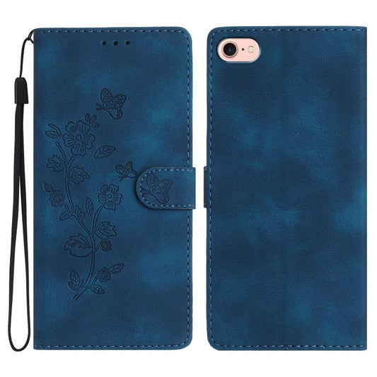 Flower Butterfly Embossing Pattern Leather Phone Case, For iPhone 16e, For iPhone 16 Pro Max, For iPhone 16 Pro, For iPhone 16 Plus, For iPhone 16