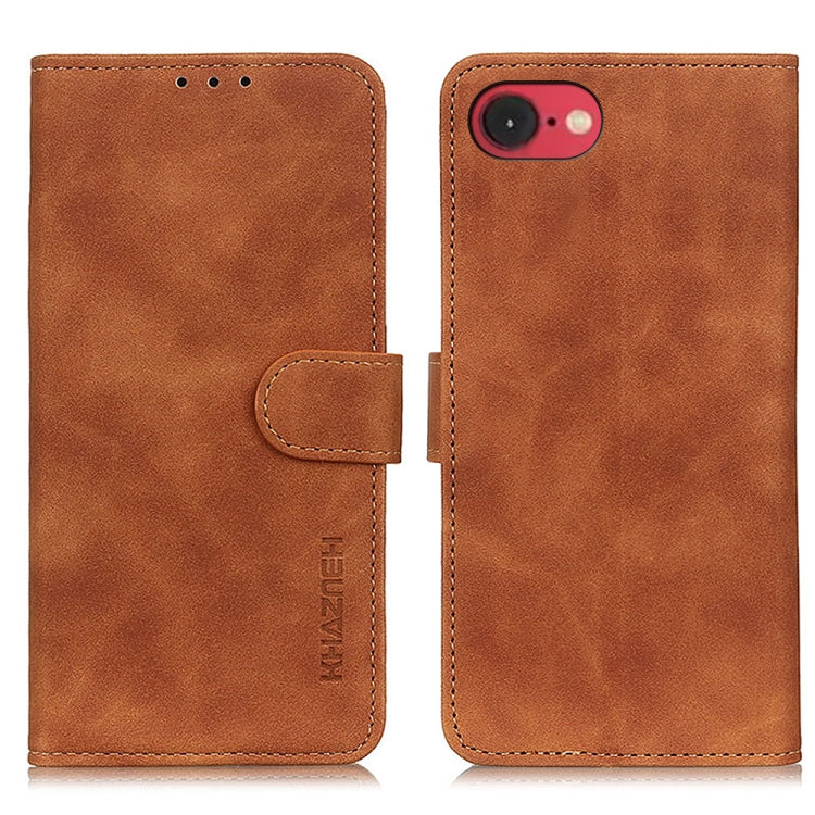 KHAZNEH Retro Texture Leather Phone Case, For iPhone 16 Pro Max, For iPhone 16 Pro, For iPhone 16 Plus, For iPhone 16, iPhone 16e, For iPhone 15 Pro Max, For iPhone 15 Pro, For iPhone 15 Plus