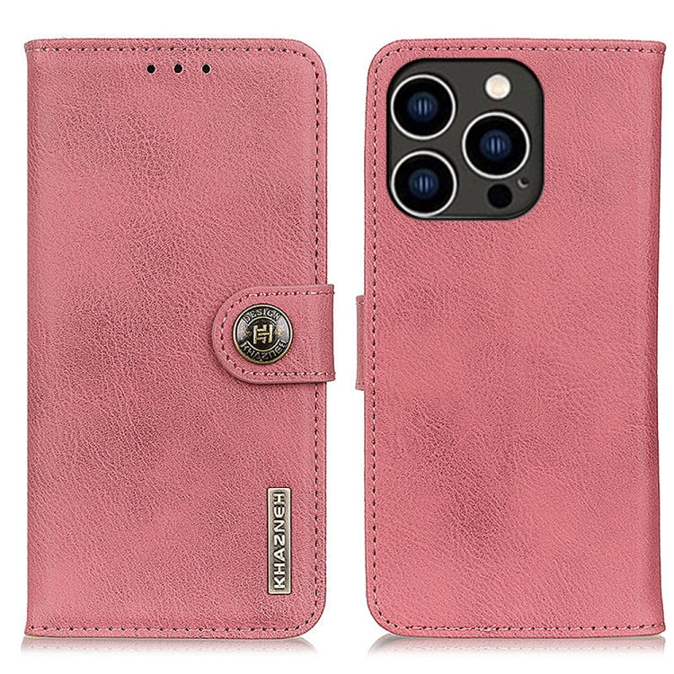 KHAZNEH Cowhide Texture Horizontal Flip Leather Phone Case, For iPhone 16 Pro Max, For iPhone 16 Pro, For iPhone 16 Plus, For iPhone 16, iPhone 16e, For iPhone 15 Pro Max, For iPhone 15 Pro, For iPhone 15 Plus