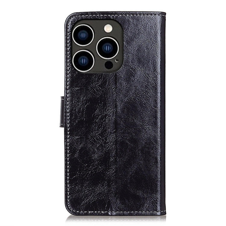 Retro Crazy Horse Texture Horizontal Flip Leather Phone Case, For iPhone 15 Pro, For iPhone 15 Plus, For iPhone 15