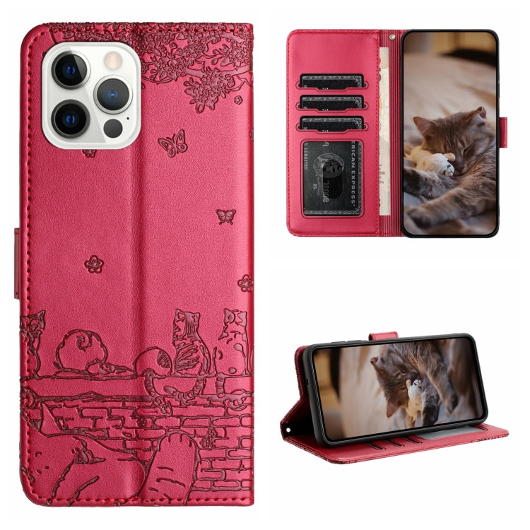 Cat Embossing Pattern Leather Phone Case with Lanyard, For iPhone 12, For iPhone 12 Pro Max, For iPhone 12 mini, For iPhone 11 Pro Max, For iPhone 11, For iPhone 11 Pro