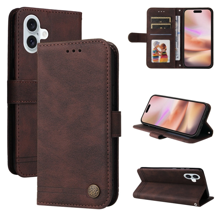 Skin Feel Life Tree Leather Phone Case, For iPhone 16 Pro Max, For iPhone 16 Pro, For iPhone 16 Plus, For iPhone 16, For iPhone 16e, For iPhone 15 Pro Max