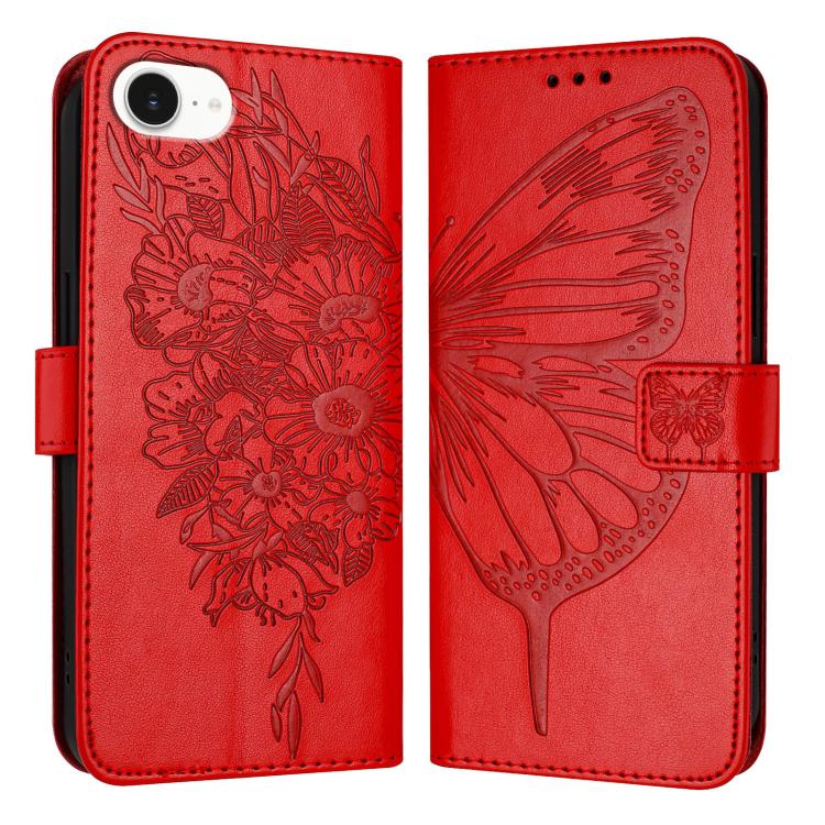 Embossed Butterfly Leather Phone Case, iPhone 16e, For iPhone 15 Pro Max, For iPhone 15 Pro, For iPhone 15 Plus