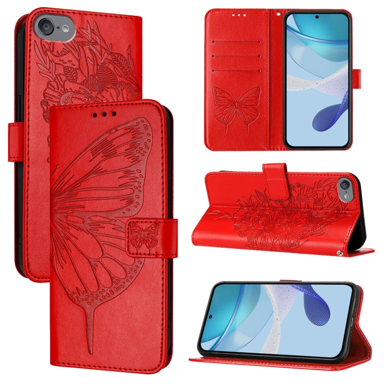 Embossed Butterfly Leather Phone Case, For iPhone 15, For iPod Touch 7 / 6 / 5