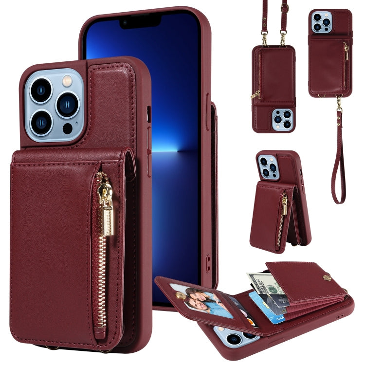 Crossbody Lanyard Zipper Wallet Leather Phone Case, For iPhone SE 2022/ 7 / 8, For iPhone 13 Pro Max, For iPhone 13 Pro, For iPhone 13, For iPhone 12 / 12 Pro, For iPhone 12 Pro Max