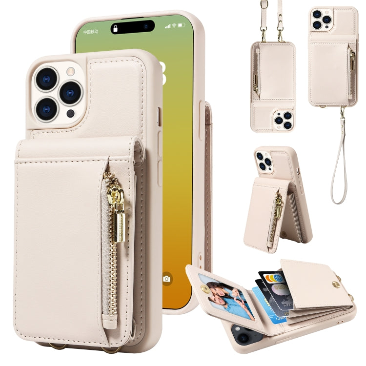 Crossbody Lanyard Zipper Wallet Leather Phone Case, For iPhone 16 Pro Max, For iPhone 16 Pro, For iPhone 16 Plus, For iPhone 16, For iPhone 15 Pro Max, For iPhone 15 Pro