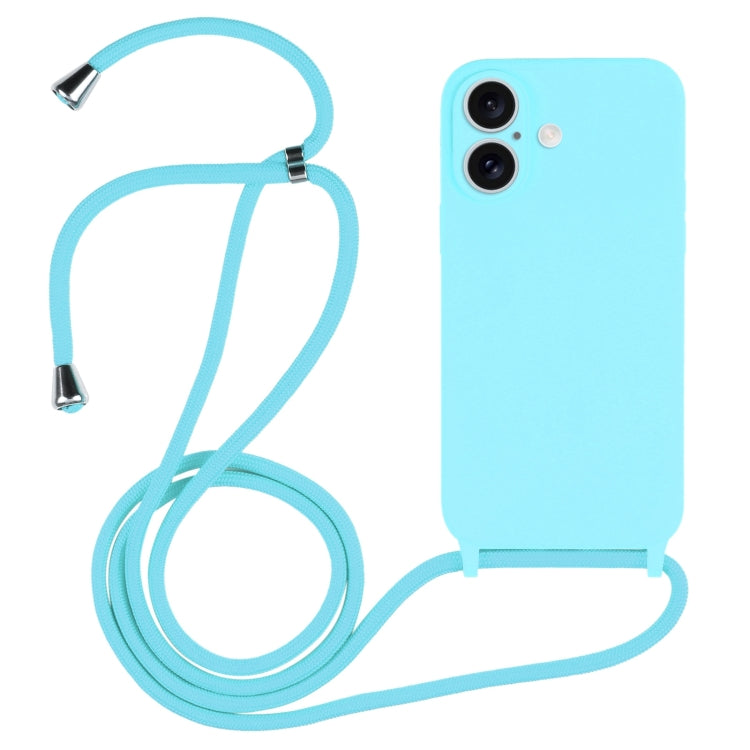 Crossbody Lanyard Liquid Silicone Case, For iPhone 16 Plus, For iPhone 16