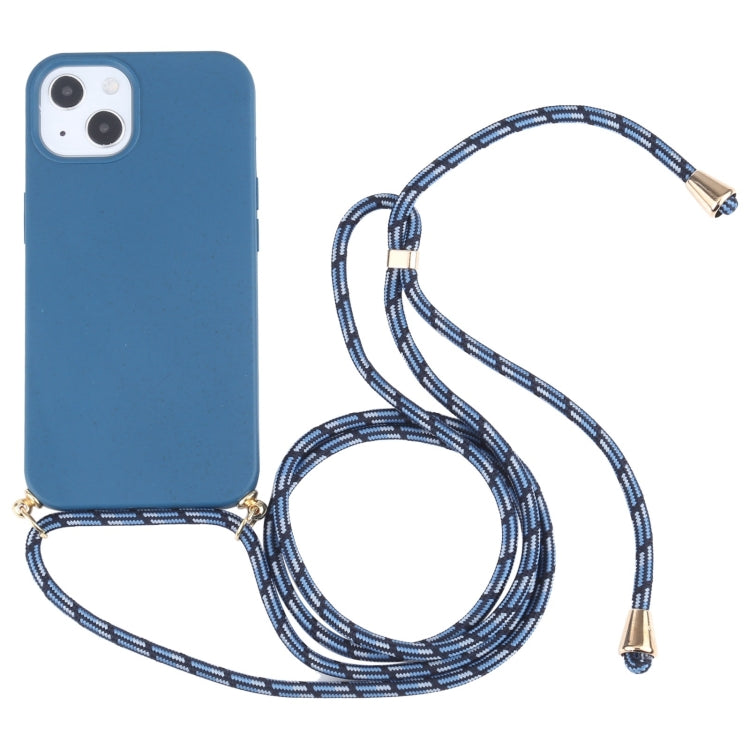 Wheat Straw TPU Shockproof Phone Case with Neck Lanyard, For iPhone 15 Pro Max, For iPhone 15 Pro, For iPhone 15 Plus, For iPhone 15