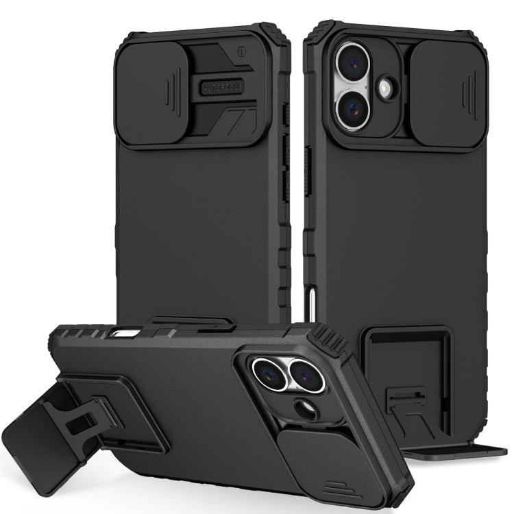 Stereoscopic Holder Sliding Camshield Phone Case, For iPhone 16 Pro Max, For iPhone 16 Pro, For iPhone 16 Plus, For iPhone 16