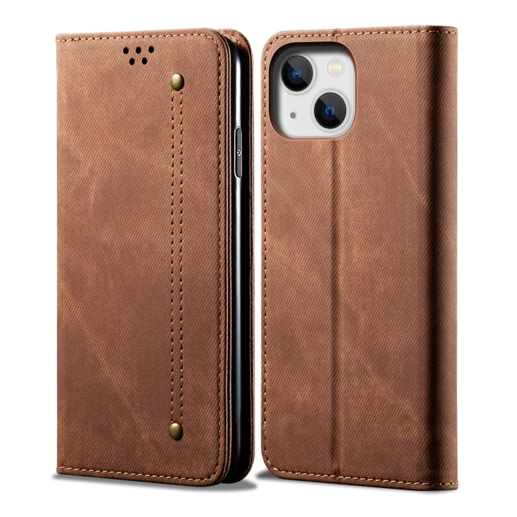 Denim Texture Casual Style Horizontal Flip Leather Case, For iPhone 15