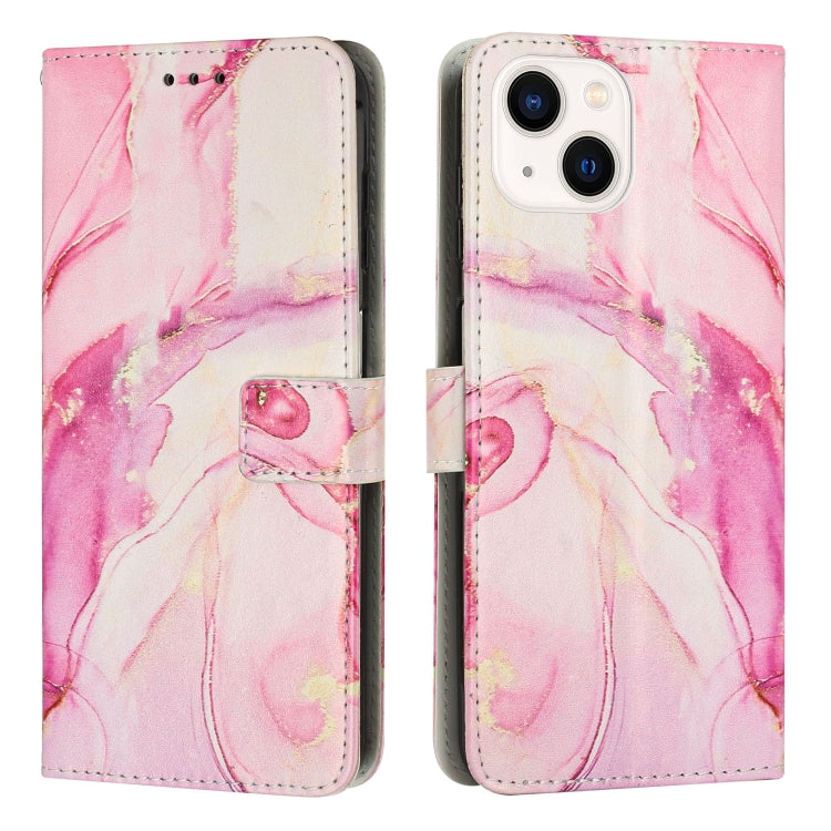 Painted Marble Pattern Leather Phone Case, For iPhone 15 Plus, For iPhone 15