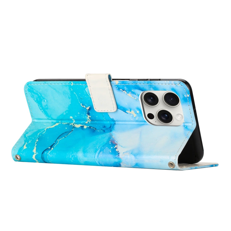 Painted Marble Pattern Leather Phone Case, For iPhone 16 Pro Max, For iPhone 16 Pro, For iPhone 16 Plus, For iPhone 16, For iPhone 15 Pro Max, For iPhone 15 Pro