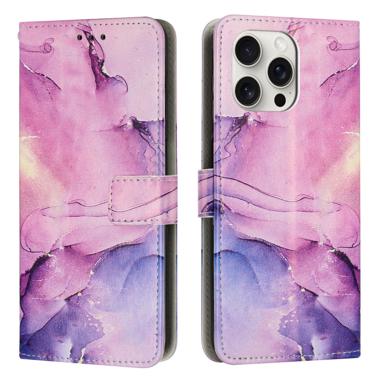 Painted Marble Pattern Leather Phone Case, For iPhone 16 Pro Max, For iPhone 16 Pro, For iPhone 16 Plus, For iPhone 16, For iPhone 15 Pro Max, For iPhone 15 Pro