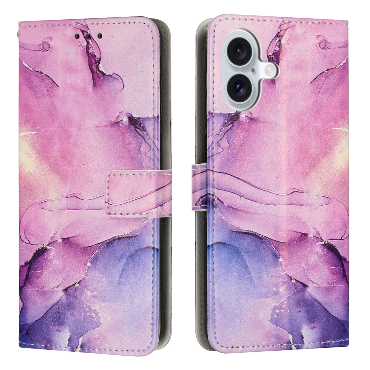 Painted Marble Pattern Leather Phone Case, For iPhone 16 Pro Max, For iPhone 16 Pro, For iPhone 16 Plus, For iPhone 16, For iPhone 15 Pro Max, For iPhone 15 Pro