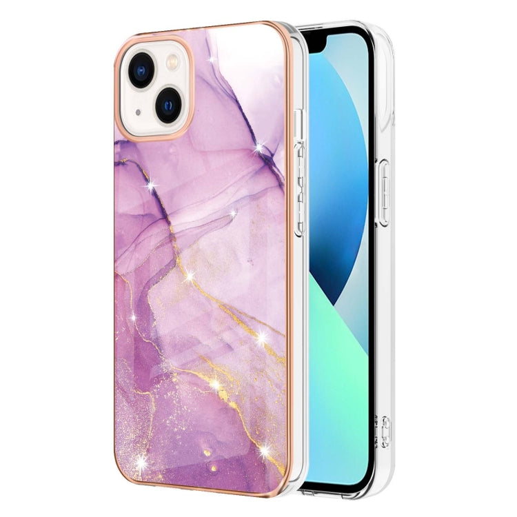 Electroplating Marble Pattern Dual-side IMD TPU Shockproof Phone Case, For iPhone 15 Pro, For iPhone 15 Plus, For iPhone 15