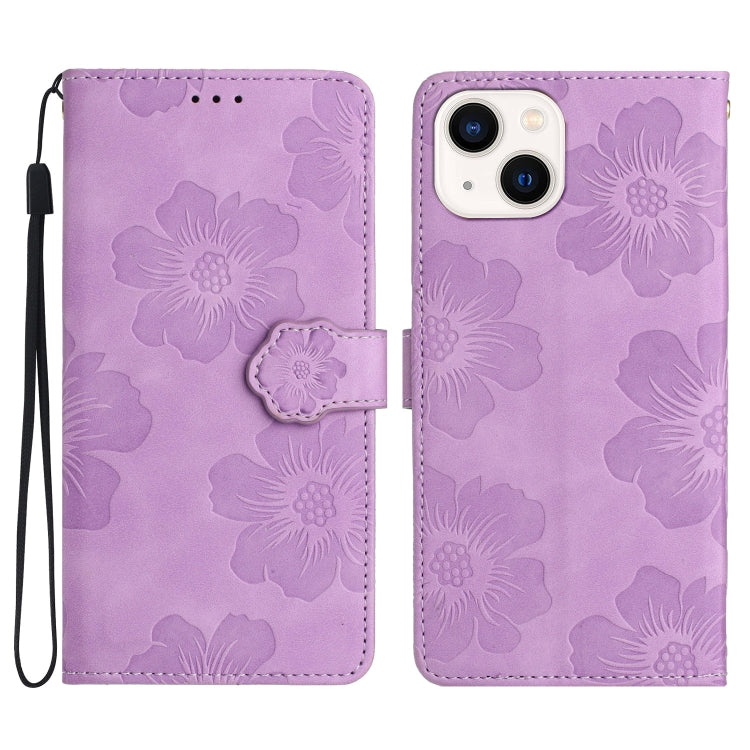 Flower Embossing Pattern Leather Phone Case, For iPhone 15 Pro, For iPhone 15 Plus, For iPhone 15, For iPhone 14 Plus, For iPhone 14, For iPhone 14 Pro