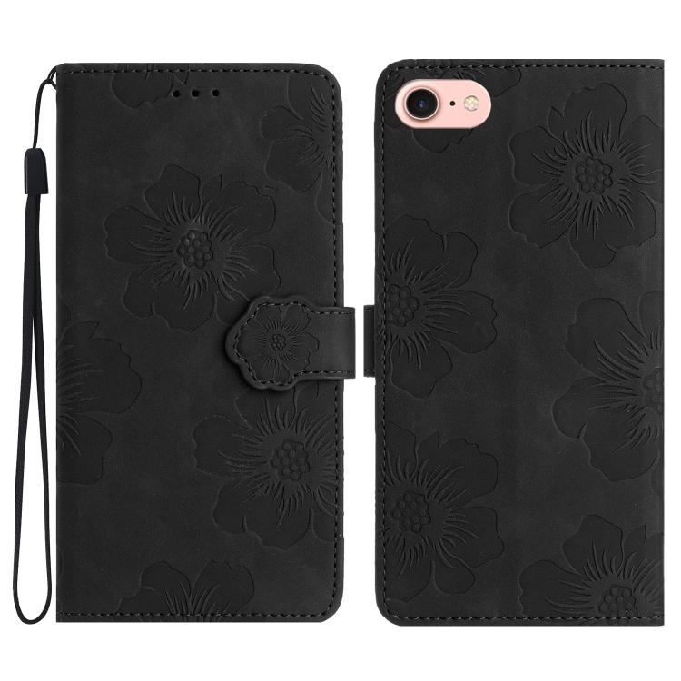 Flower Embossing Pattern Leather Phone Case, For iPhone 16e, For iPhone 16 Pro Max, For iPhone 16 Pro, For iPhone 16 Plus, For iPhone 16, For iPhone 15 Pro Max