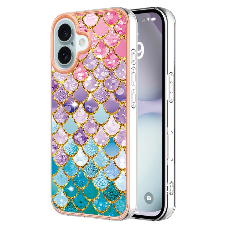 Electroplating Pattern IMD TPU Shockproof Case, For iPhone 16 Pro Max, For iPhone 16 Pro, For iPhone 16 Plus, For iPhone 16, For iPhone 15 Pro Max