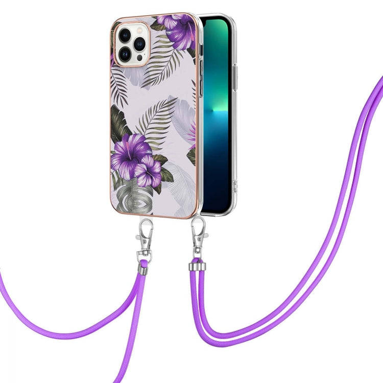 Electroplating Pattern IMD TPU Shockproof Case with Neck Lanyard, For iPhone 15 Pro, For iPhone 15 Plus, For iPhone 15