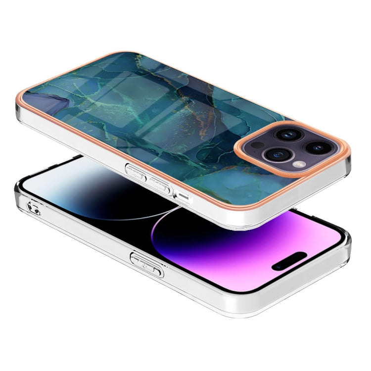 Electroplating Marble Dual-side IMD Phone Case, For iPhone 15 Pro, For iPhone 15 Plus, For iPhone 15