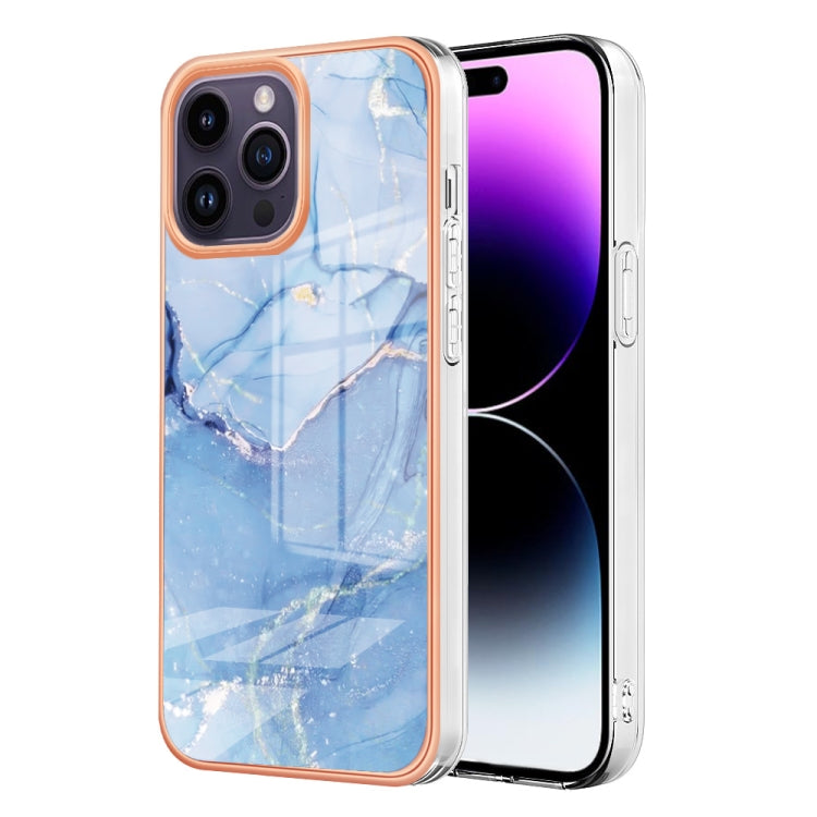 Electroplating Marble Dual-side IMD Phone Case, For iPhone 15 Pro, For iPhone 15 Plus, For iPhone 15