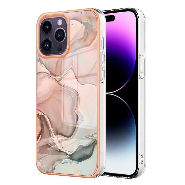 Electroplating Marble Dual-side IMD Phone Case, For iPhone 15 Pro, For iPhone 15 Plus, For iPhone 15