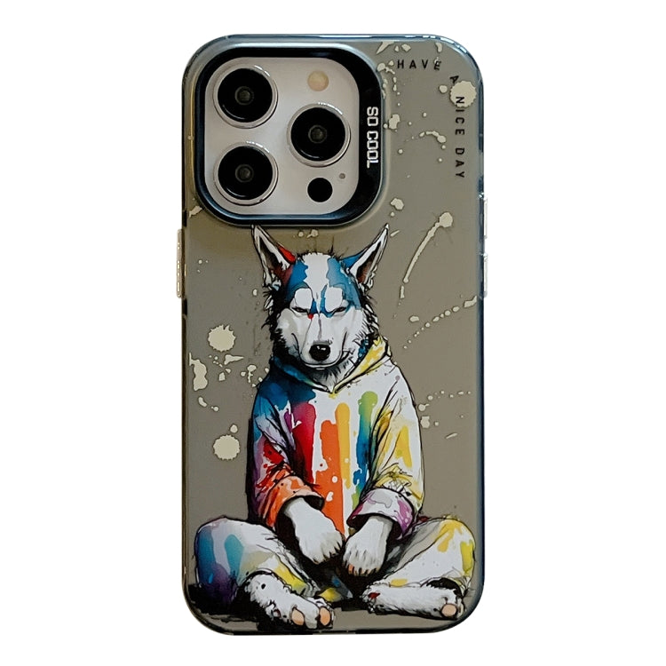 Animal Pattern Oil Painting Series PC + TPU Phone Case, For iPhone 14 Pro