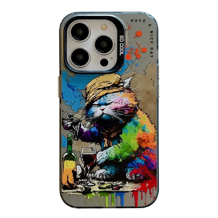 Animal Pattern Oil Painting Series PC + TPU Phone Case, For iPhone 15 Pro