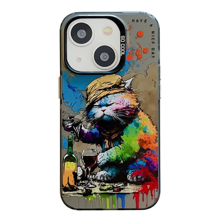 Animal Pattern Oil Painting Series PC + TPU Phone Case, For iPhone 15