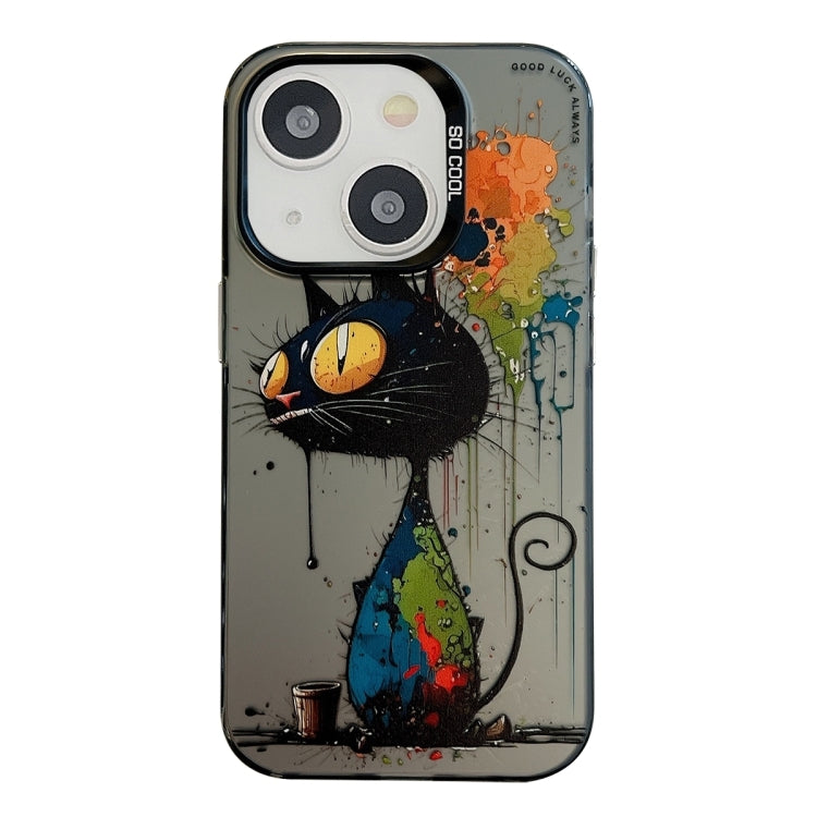 Animal Pattern Oil Painting Series PC + TPU Phone Case, For iPhone 15 Plus