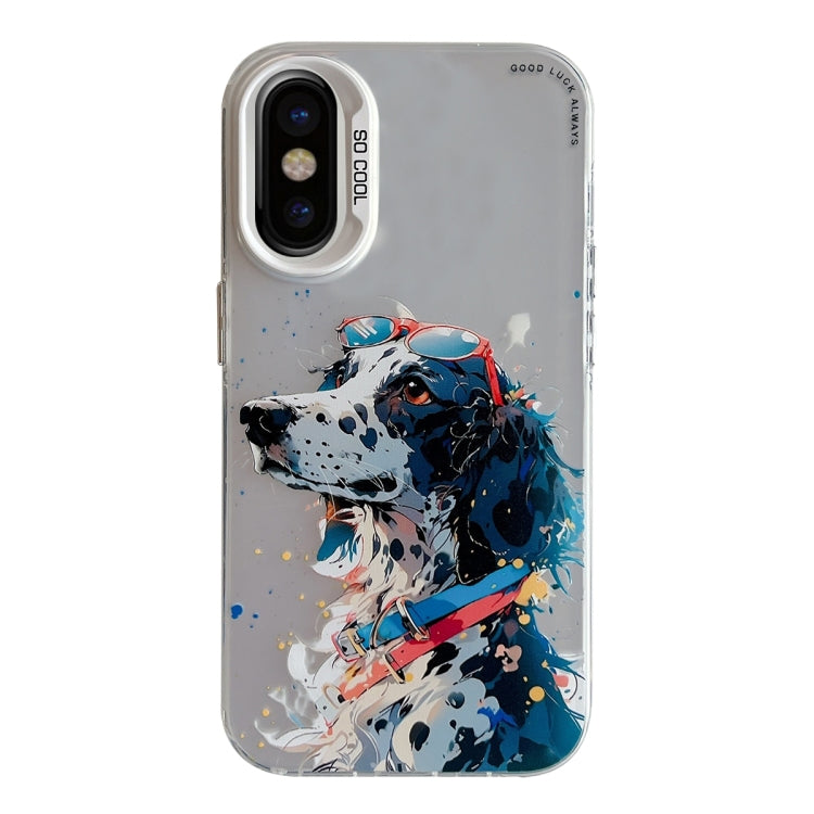 Animal Pattern Oil Painting Series PC + TPU Phone Case, For iPhone X / XS