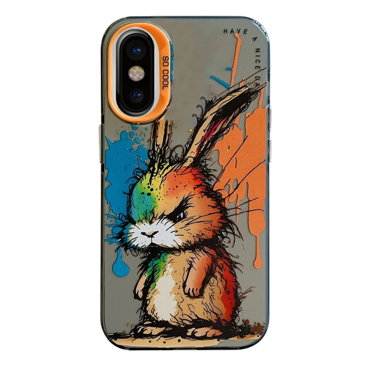 Animal Pattern Oil Painting Series PC + TPU Phone Case, For iPhone X / XS