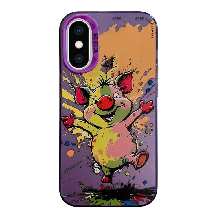 Animal Pattern Oil Painting Series PC + TPU Phone Case, For iPhone XS Max