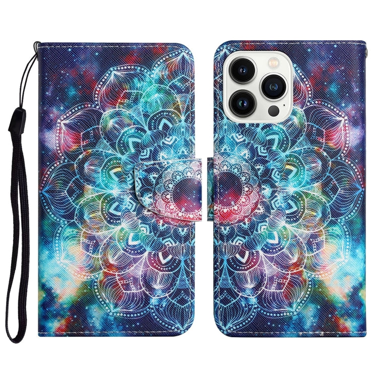 3D Colored Drawing Flip Leather Phone Case, For iPhone 15 Pro Max