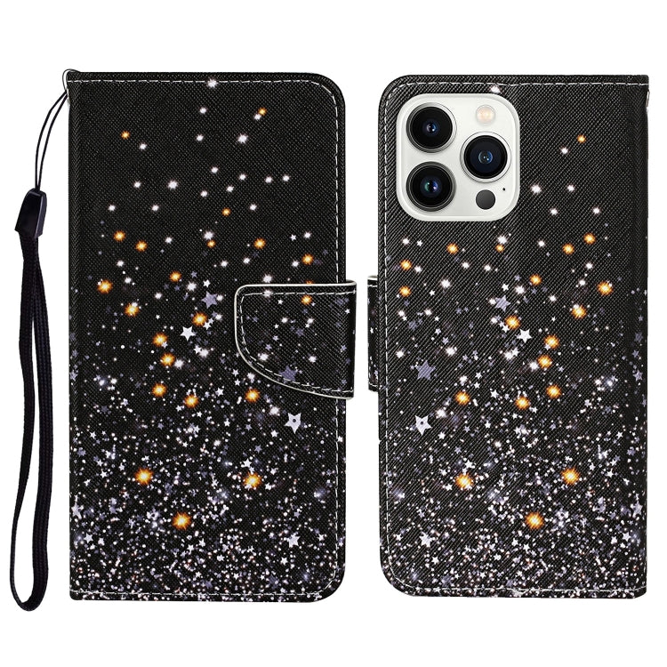 3D Colored Drawing Flip Leather Phone Case, For iPhone 15 Pro