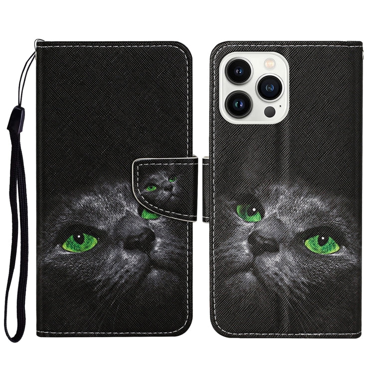 3D Colored Drawing Flip Leather Phone Case, For iPhone 15 Pro