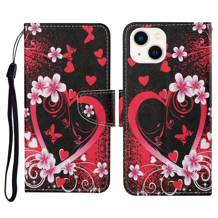 3D Colored Drawing Flip Leather Phone Case, For iPhone 15 Plus