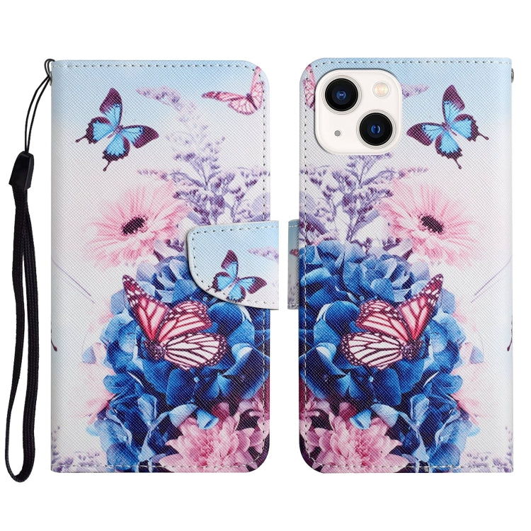 3D Colored Drawing Flip Leather Phone Case, For iPhone 15 Plus