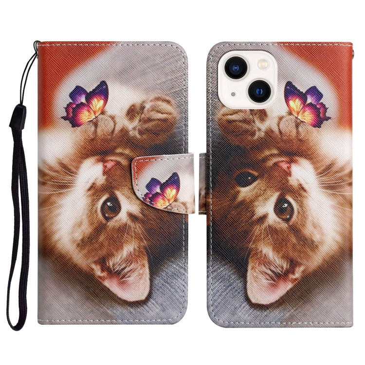 3D Colored Drawing Flip Leather Phone Case, For iPhone 15 Plus