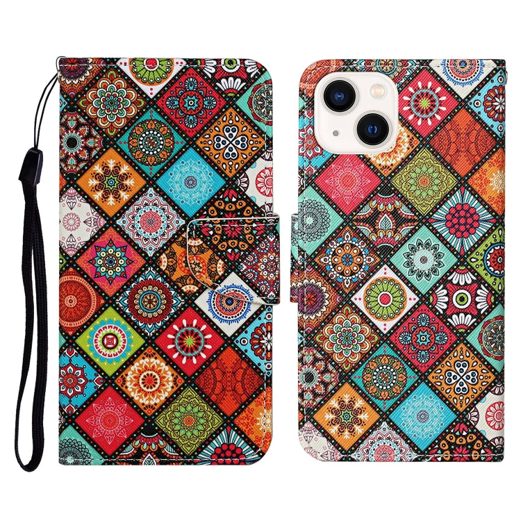 3D Colored Drawing Flip Leather Phone Case, For iPhone 15