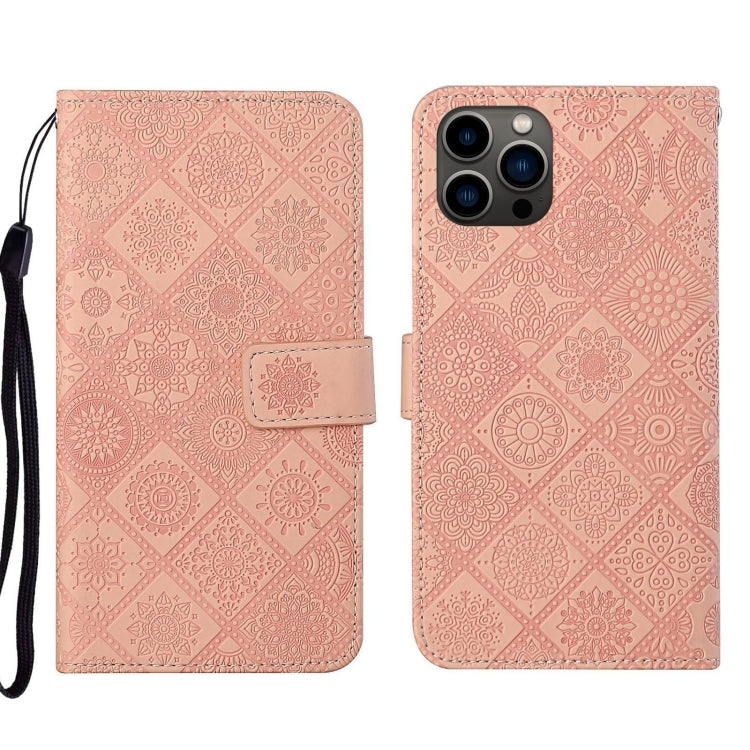 Ethnic Style Embossed Pattern Leather Phone Case, For iPhone 16 Pro Max, For iPhone 16 Pro, For iPhone 16 Plus, For iPhone 16