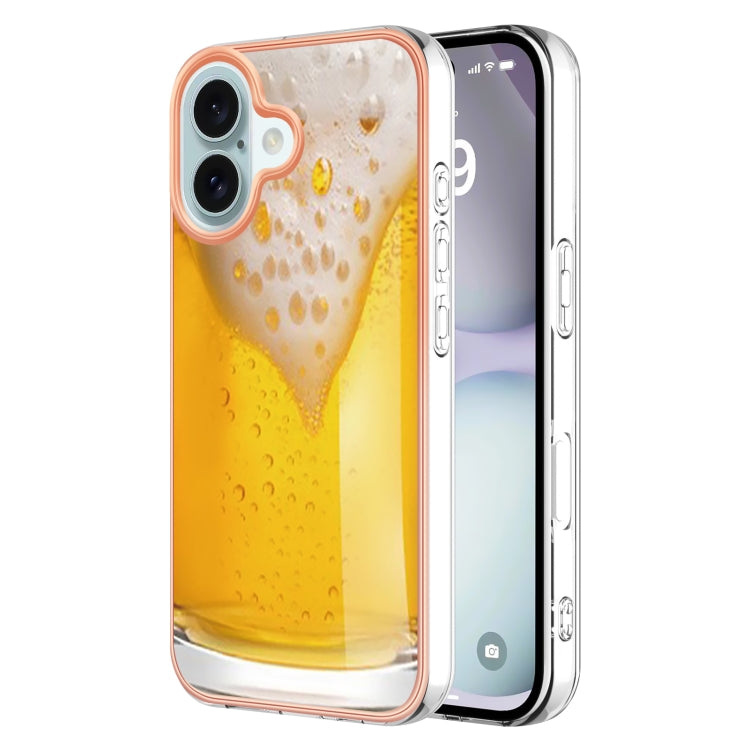 Electroplating Marble Dual-side IMD Phone Case, For iPhone 16 Pro Max, For iPhone 16 Pro, For iPhone 16 Plus, For iPhone 16