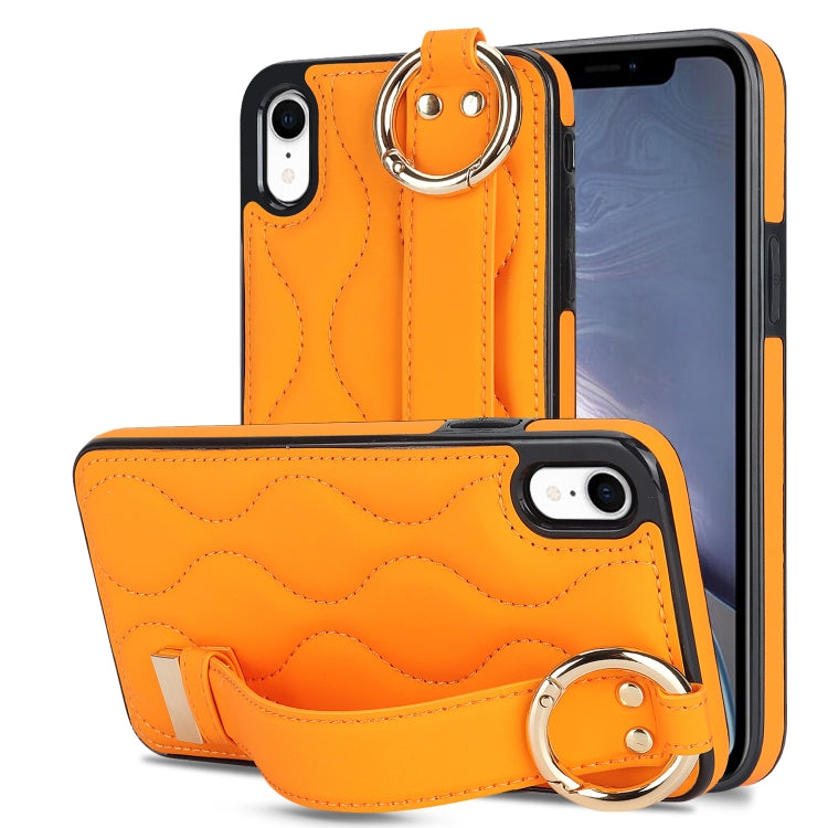 Non-slip Full Coverage Ring PU Phone Case with Wristband, For iPhone 11, For iPhone 11 Pro, For iPhone XS / X, For iPhone XR