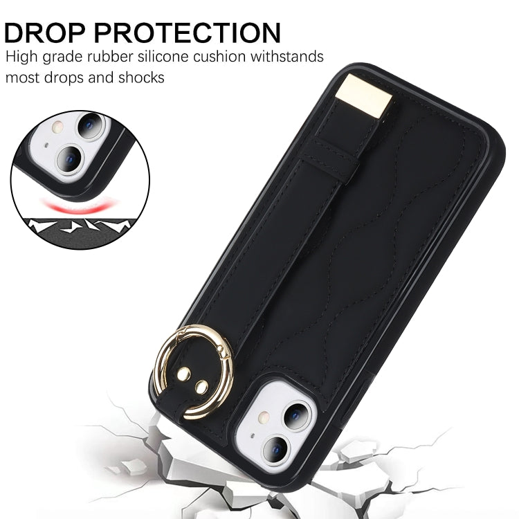 Non-slip Full Coverage Ring PU Phone Case with Wristband, For iPhone 11, For iPhone 11 Pro, For iPhone XS / X, For iPhone XR