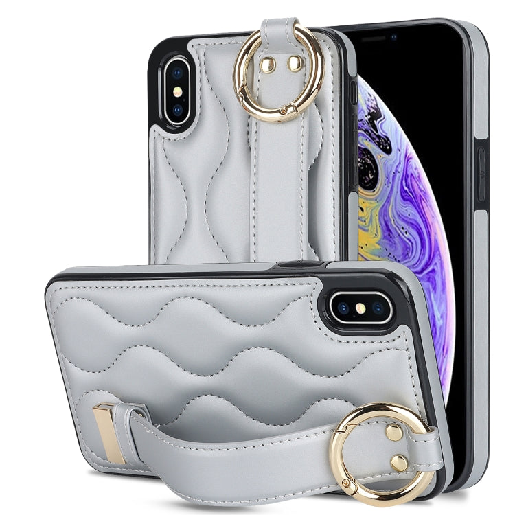 Non-slip Full Coverage Ring PU Phone Case with Wristband, For iPhone 11, For iPhone 11 Pro, For iPhone XS / X, For iPhone XR