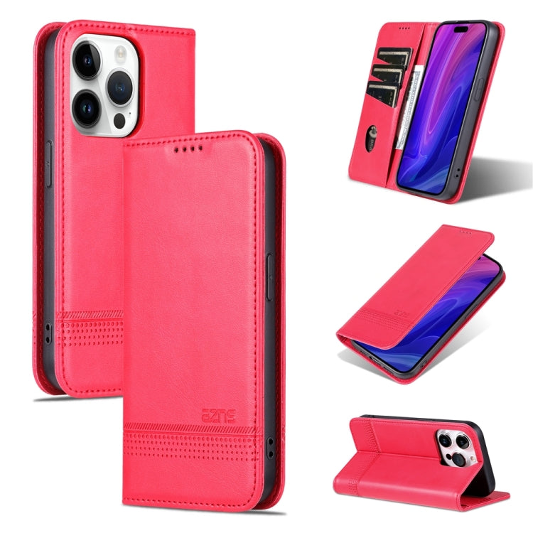 AZNS Magnetic Calf Texture Flip Leather Phone Case, For iPhone 15 Pro Max, For iPhone 15 Pro