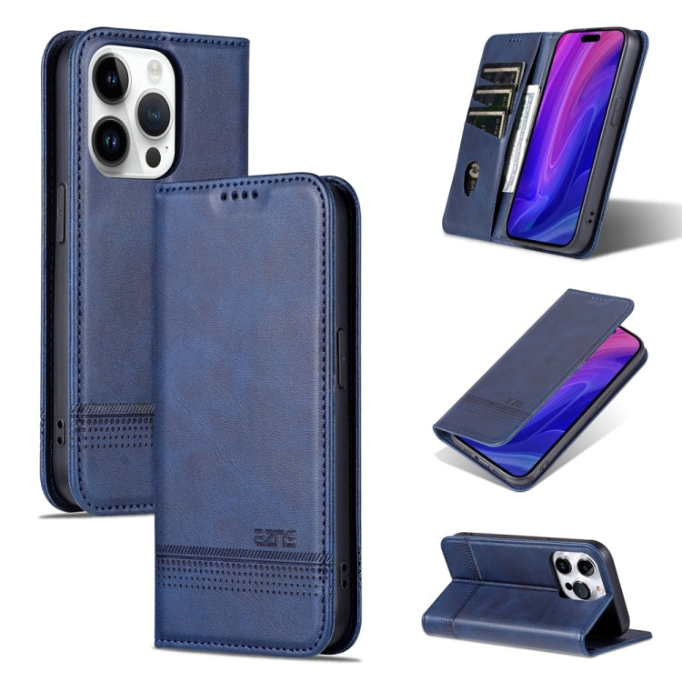 AZNS Magnetic Calf Texture Flip Leather Phone Case, For iPhone 15 Pro Max, For iPhone 15 Pro