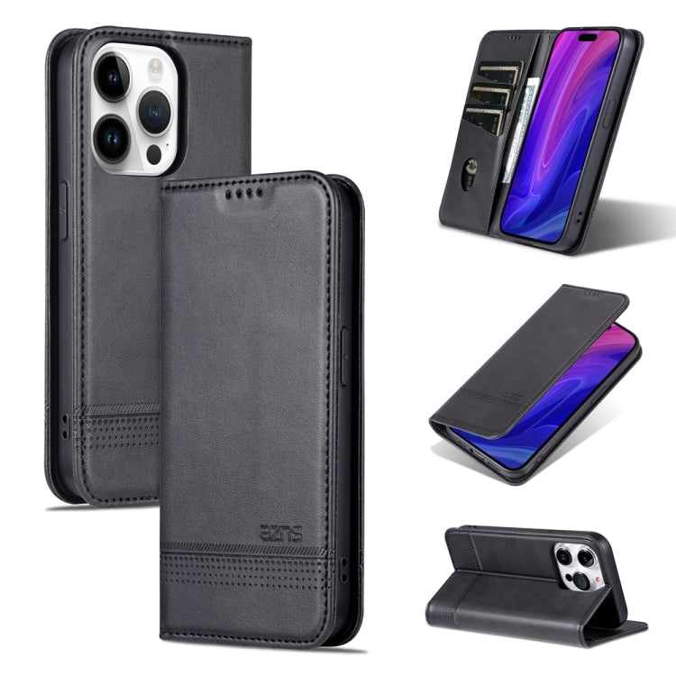 AZNS Magnetic Calf Texture Flip Leather Phone Case, For iPhone 15 Pro Max, For iPhone 15 Pro